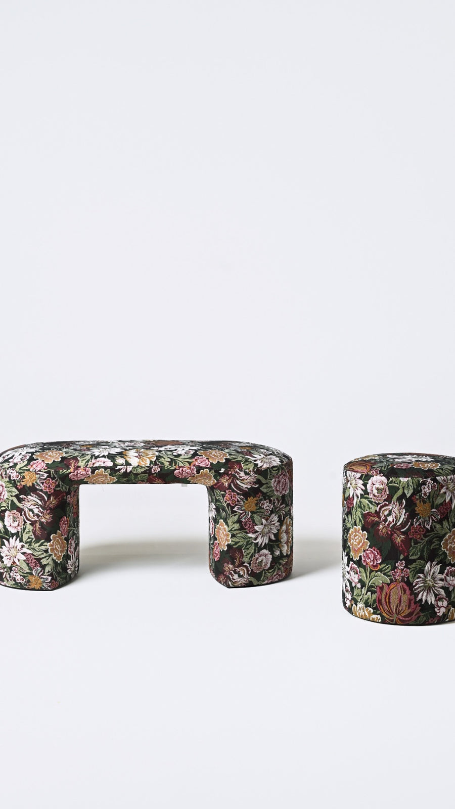 Banc & assise à motifs fleuris